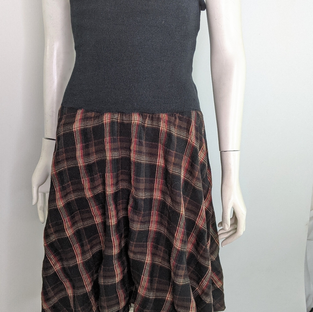Plaid Skirt With Tulle Small 90s Grunge